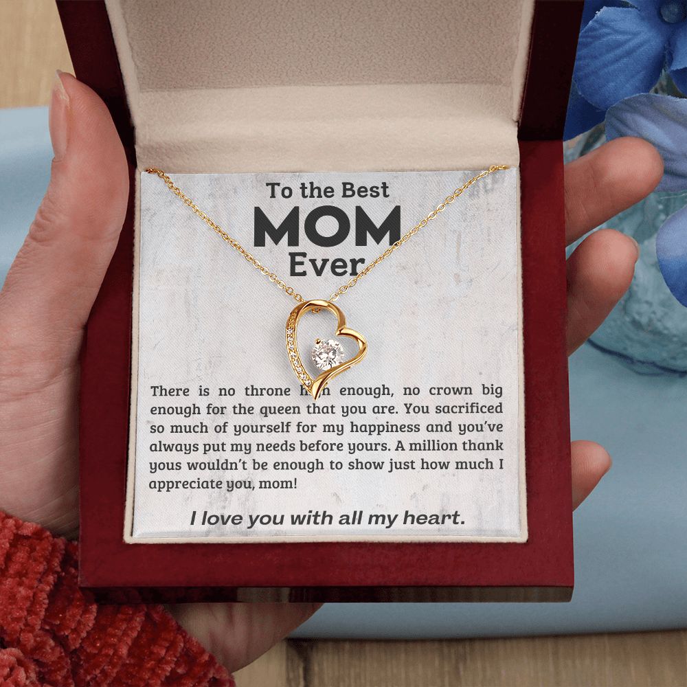 Best Mom Ever - A Million Thank-Yous Wouldn't Be Enough - Forever Love Necklace