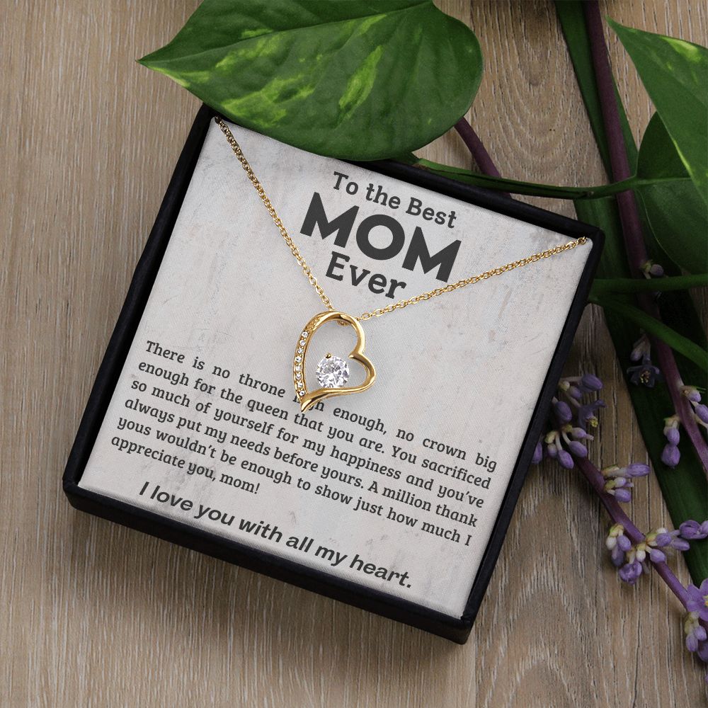 Best Mom Ever - A Million Thank-Yous Wouldn't Be Enough - Forever Love Necklace